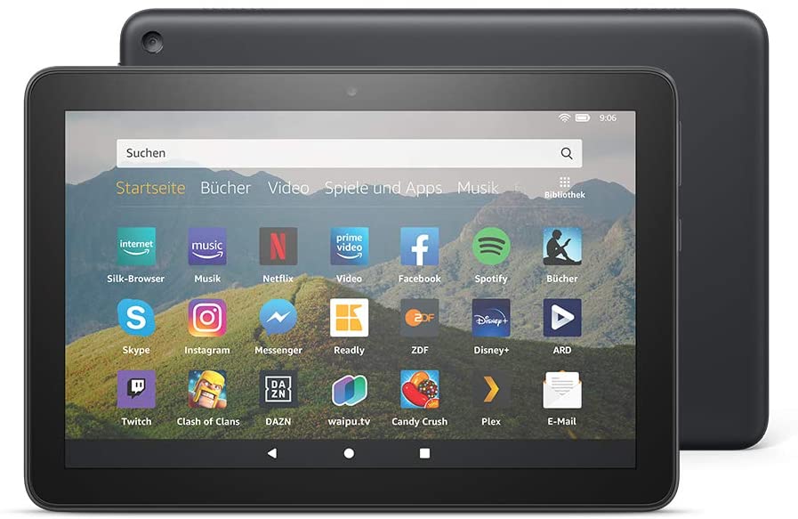 Fire HD-8 Teblet bei Amazon kaufen Genießen Sie die Nutzung Ihrer Lieblingsapps, wie beispielsweise Netflix, Facebook, Instagram, TikTok, Disney+, YouTube, ARD, ZDF, waipu.tv und viele mehr über den Amazon Appstore (Google Play Store wird nicht unterstützt)